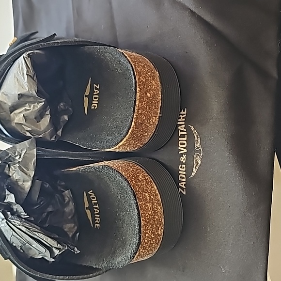 Zadig & Voltaire Black Suede Slide Sandals - FR 39 US 8 - Picture 6 of 11